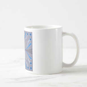 Blått Ash Grått Polka Dot Struktur Art Skriv ut Kaffemugg