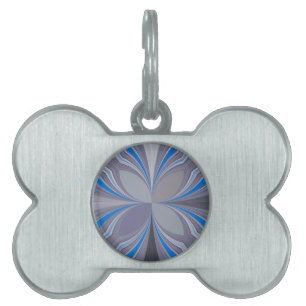 Blått Ash Grått Polka Dot Struktur Art Skriv ut Namnbricka Husdjur