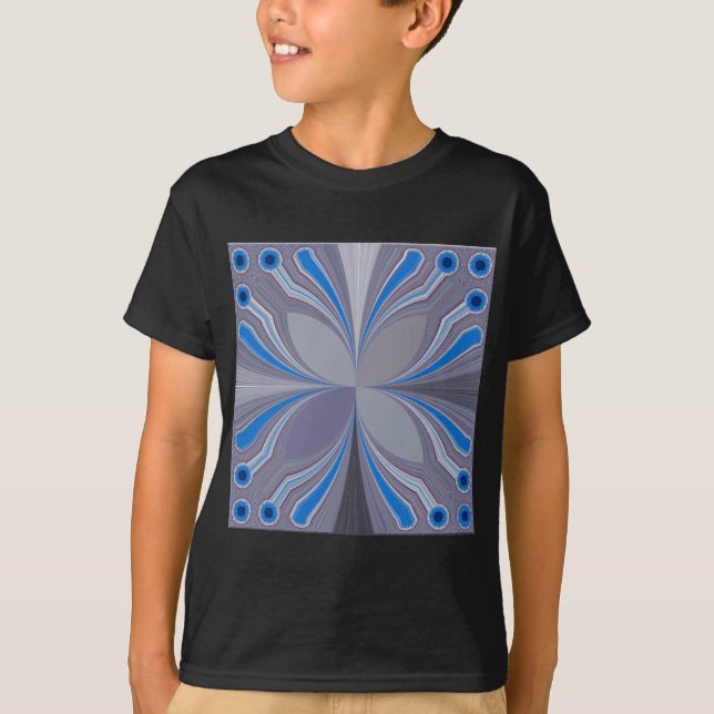 Blått Ash Grått Polka Dot Struktur Art Skriv ut Tee (Framsida)