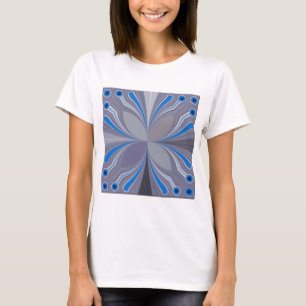 Blått Ash Grått Polka Dot Struktur Art Skriv ut Tee Shirt