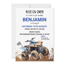 Blått ATV Wheeler Bike Birthday-meddelande