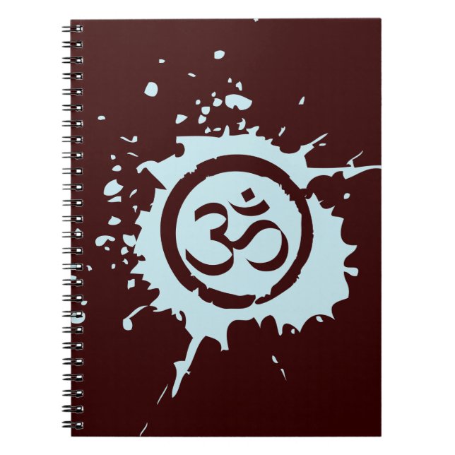 Blått Aum Organic Planet Notebook Journal Anteckningsbok Med Spiral (Framsidan)