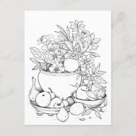 Blått av fruktplantor - vykort för målning