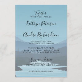 Blått Äventyr Travel Mountain Range Inbjudningar