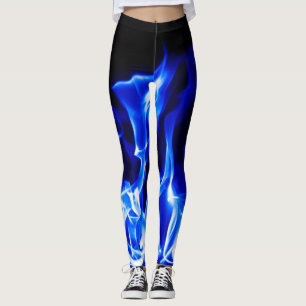 Blått avfyrar att lägga benen på ryggen leggings