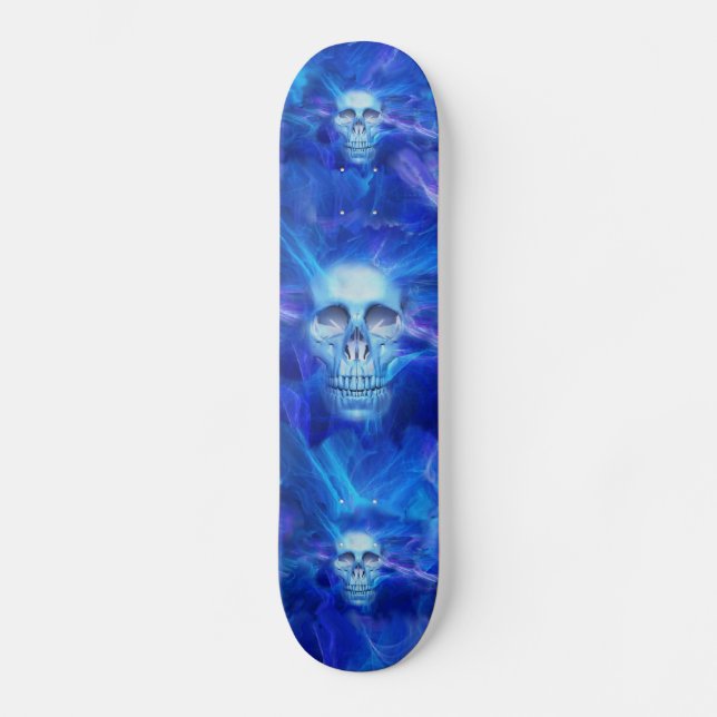 Blått avfyrar döskallar skateboard bräda 21,5 cm (Framsida)