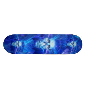 Blått avfyrar döskallar skateboard bräda 21,5 cm