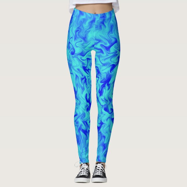 Blått avfyrar leggings (Framsida)