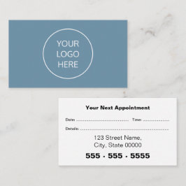 Blått avtalskort för Business Logotyp Tidsbeställning Kort