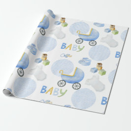 Blått Baby bärgningsdamm för vattenfärg, babykläde Presentpapper