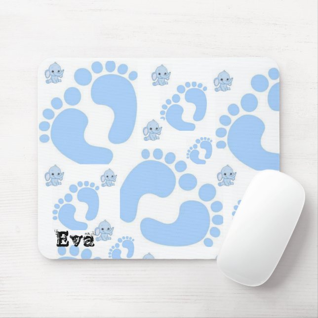 Blått Baby-feet Boy Mouse Pad! Musmatta (Med mus)