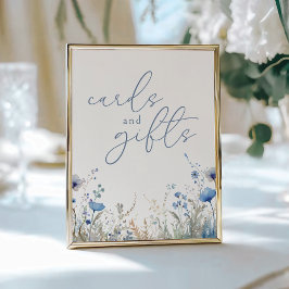 Blått Baby i Bloom Wildblomskort och presentkort Poster