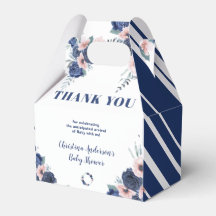 Blått Baby-Q Blommigt Ro Pastel BBQ Baby Shower