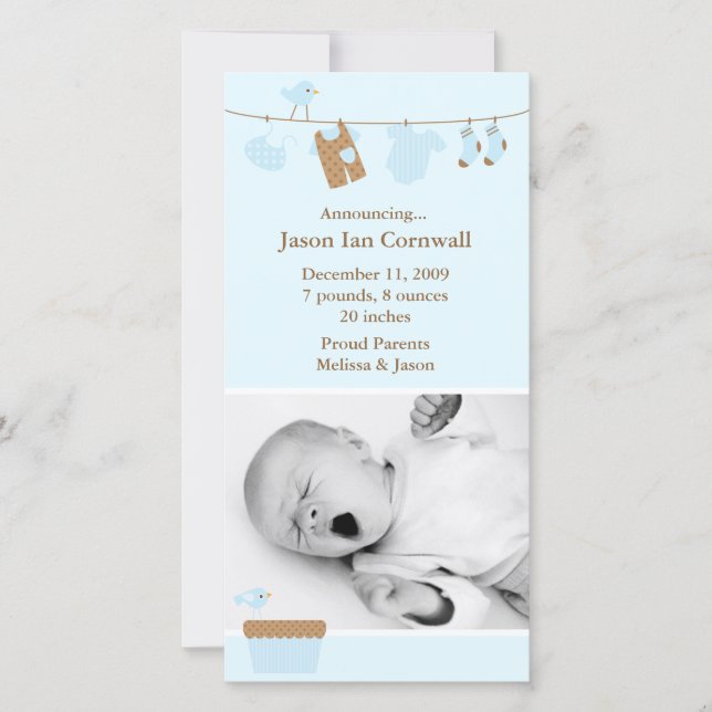 Blått Baby Tvätt-meddelande Meddelande (Framsida)