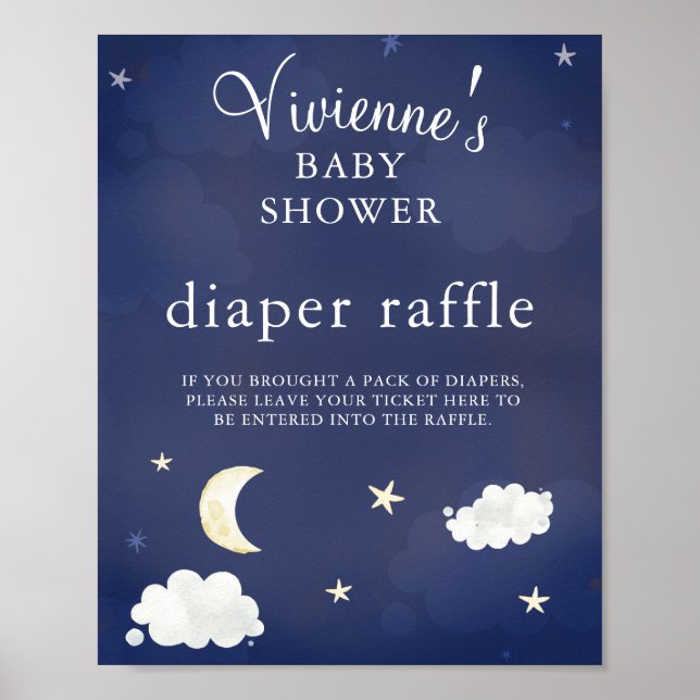 Blått babyskor med dubbla stjärnor - baksida - Raf Poster (Framsidan)