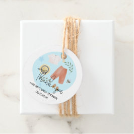 Blått babyskor, Tack för enkla kute Gåvor Etiketter