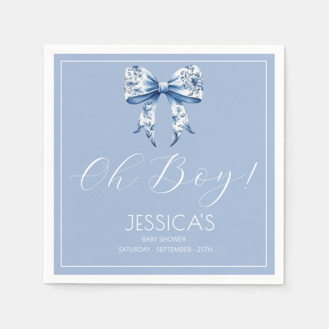 Blått babyskor Vattenfärg Pappersservett (Framsidan)