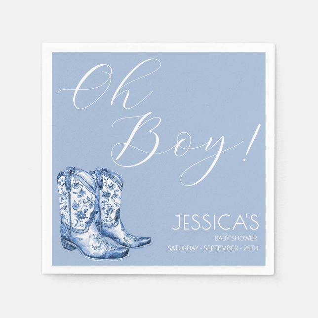 Blått babyskor Vattenfärg Pappersservett (Framsidan)