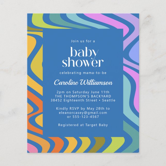 Blått babyvisningsprogram för Abstrakt av Groovy R (Framsida)