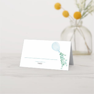 Blått babyvykort placeringskort