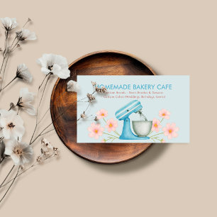 Blått Bakarcafe Cake Maker Mat Visitkort