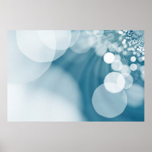Blått baklyktglas för bokeh poster