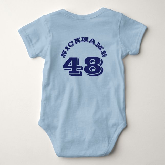 Blått baksida och marinskt Baby | Sports Jersey Tee (Baksida)