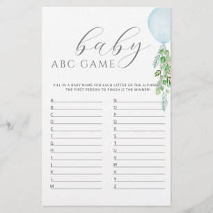Blått ballongbabystöldspel ABC