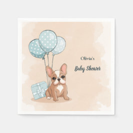 Blått ballongskuvel för kute-Fransk Pappersservett