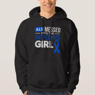 Blått band ALS-meddelande med fel flicka Hoodie