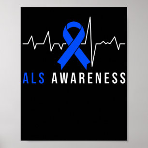 Blått band ALS - medvetandehöjdslag Poster