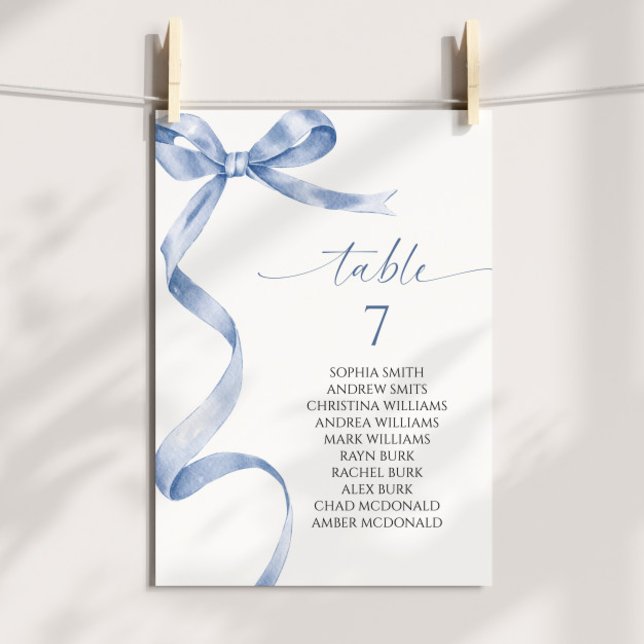Blått band Bord Nummer Sittplatsschema Inbjudningar (Skapare uppladdad)