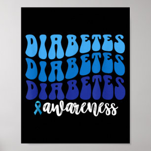 Blått band Diabetesmedvetandegrafik Poster