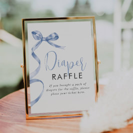 Blått band Flickor Babykläder - Diaper Raffle-skyl Poster