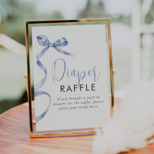 Blått band Flickor Babykläder - Diaper Raffle-skyl Poster
