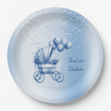 Blått Barnvagn Papper plåt