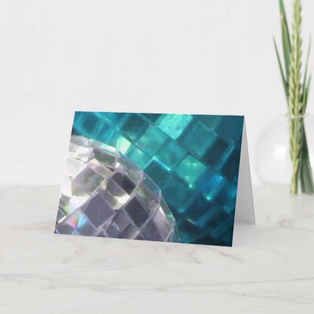 Blått Baubles-kort för hälsning Helgkort (Framsida)