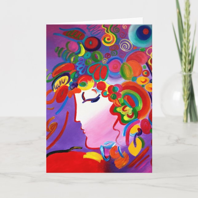 Blått Beauty Greeting Card Kort (Framsida)