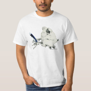 Blått befjädrar skjortan för vuxen manlig T T-shirt