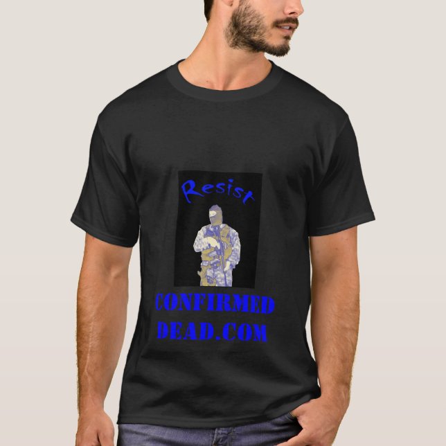 blått bekräftade Dead.com Tee (Framsida)