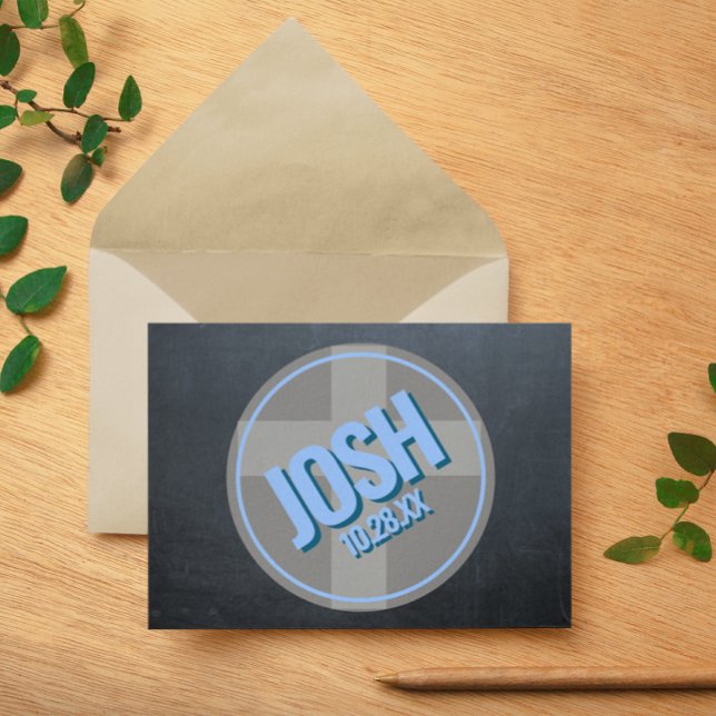 Blått bekräftelsemeddelande i namn Logotyp-Tacken  Anteckningskort (Skapare uppladdad)