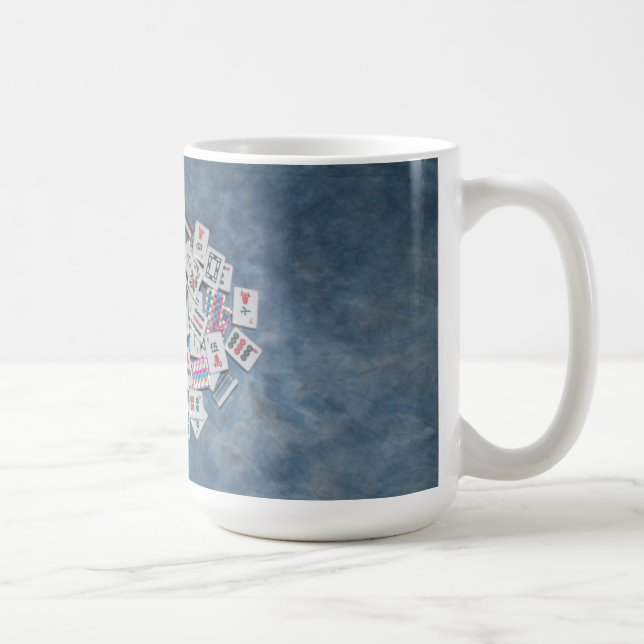 blått belägger med tegel jokeren för muggmah-jongg kaffemugg (Höger)