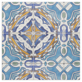 Blått belägger med tegel tyg