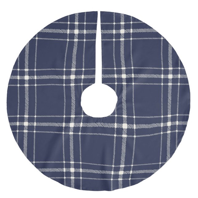 Blått belagt bondehus Land enkelt Modern Julgransmatta Borstad Polyester (Framsidan)