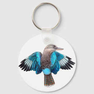 Blått bevingada Kookaburra Keychain Nyckelring