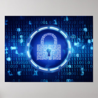 Blått binärt datamaterial för abstrakt poster