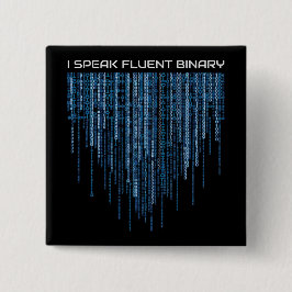 Blått binärt nummer knapp