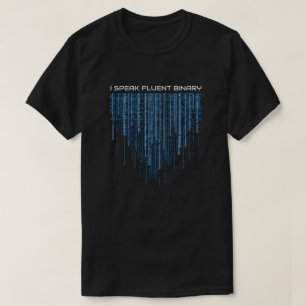 Blått binärt nummer t shirt