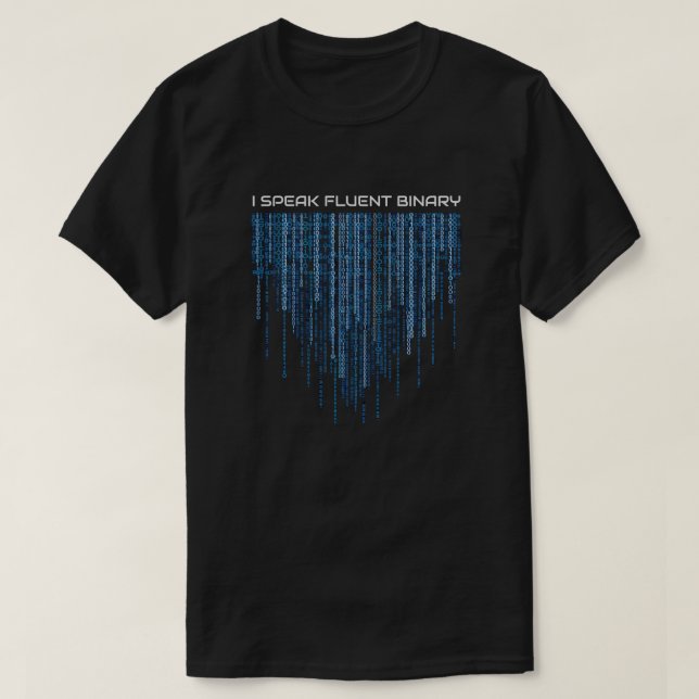 Blått binärt nummer t shirt (Design framsida)