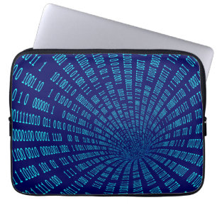 Blått binärt tunneldataströmskoncept laptop fodral